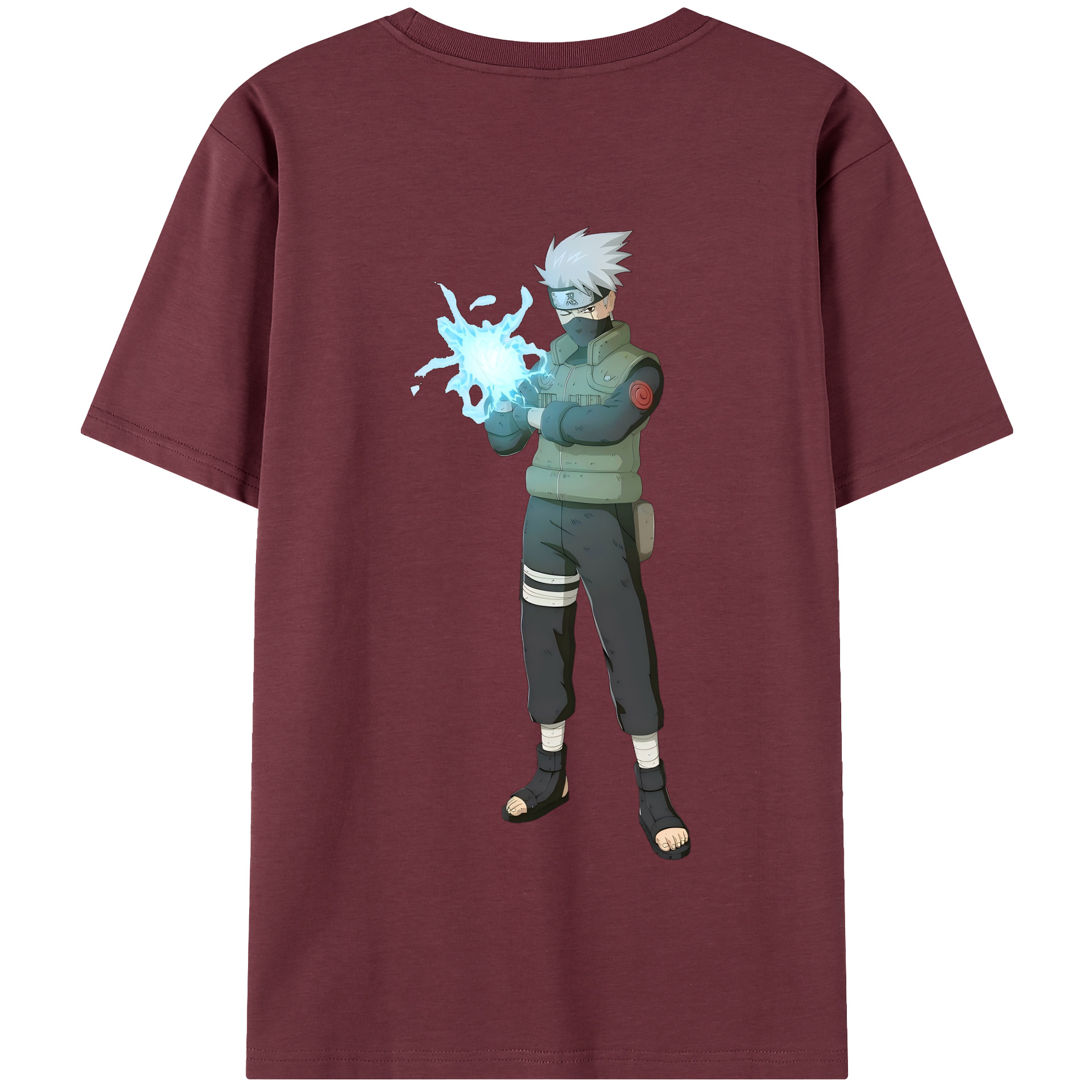 （画像用） NARUTO -ナルト- はたけ カカシ Hatake Kakashi 綿100％半袖Tシャツ（背面プリント）